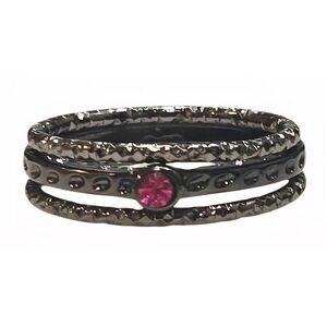I Am Icy Grey Pink Sapphire Stackable Rings